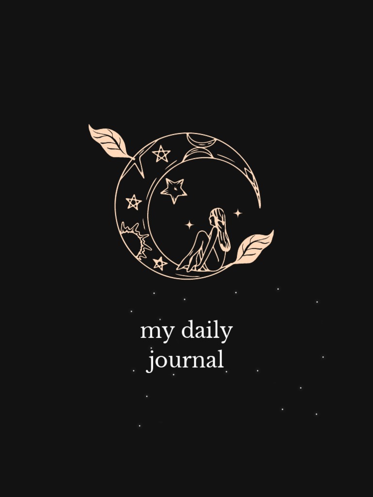 Black Minimalist Daily Journal Cover | PDF