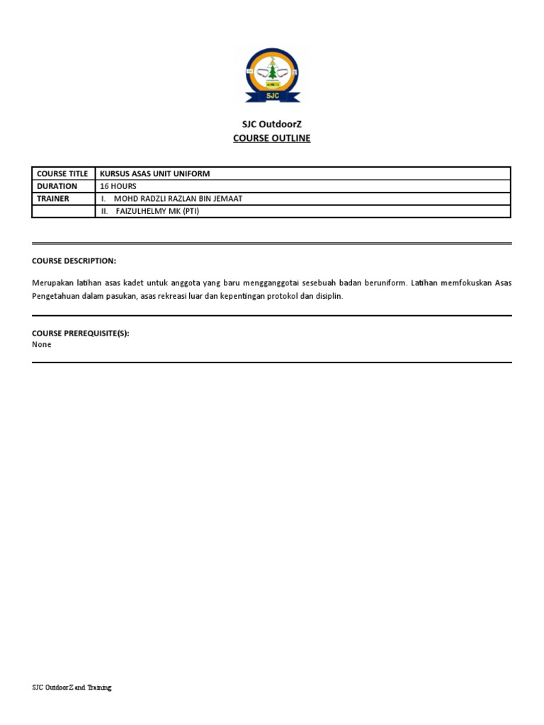 Kursus Asas Kadet Beruniform 16 Jam | PDF