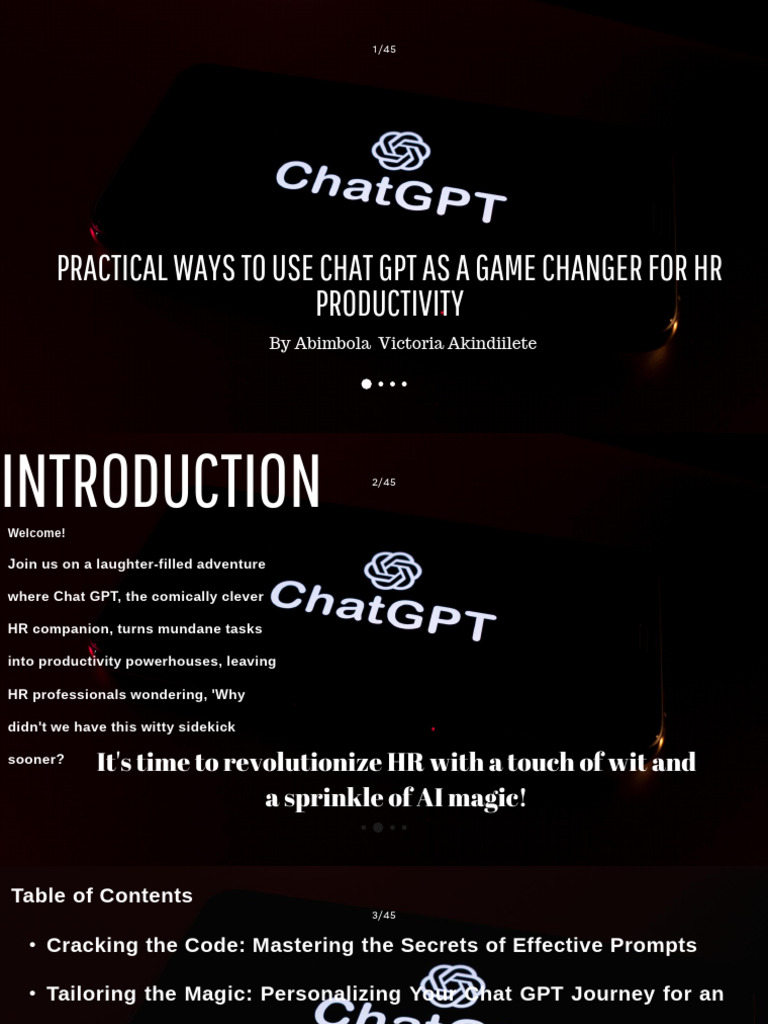 PRACTICAL WAYS TO USE Chat GPT As A GAME CHANGER FOR HR PRODUCTIVITY