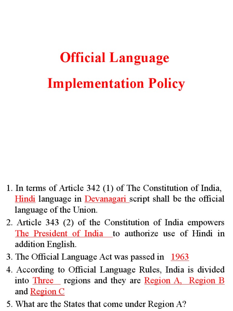 Paper I - Official Language Policy | PDF | South Asia | Sociolinguistics