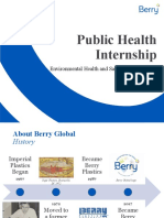 Public Health Internship: Environmental Health and Safety Intern at Berry Global Summer Scott