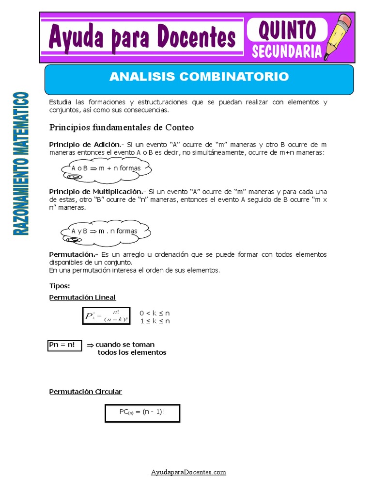 Fundamentos del Análisis Combinatorio | PDF | Combinatoria | Permutación