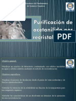 Purificacion Por Recristalizacion de Acetanilida. II-2015. Javier