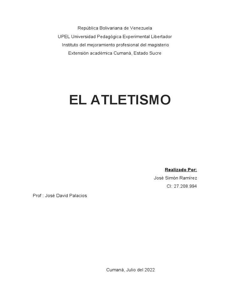 El Atletismo | PDF | Deporte del atletismo | Lenguaje de señas