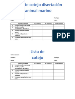 Lista de Cotejo