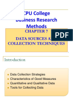 CPU College Business Research Methods (MBA 601) (ACFN 628) : Data Sources and Collection Techniques