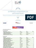 Olympiades Academiques de Mathematiques - Palmares - Spe