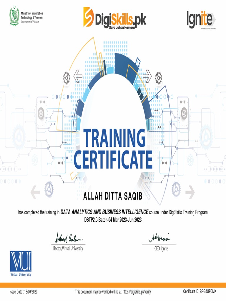 DSTP 2.0 Data Analytics Certificate | PDF