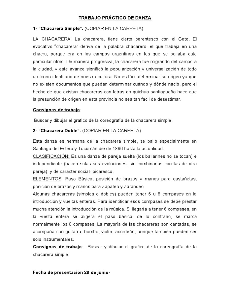 Coreografías de Chacarera Simple y Doble | PDF | Arte