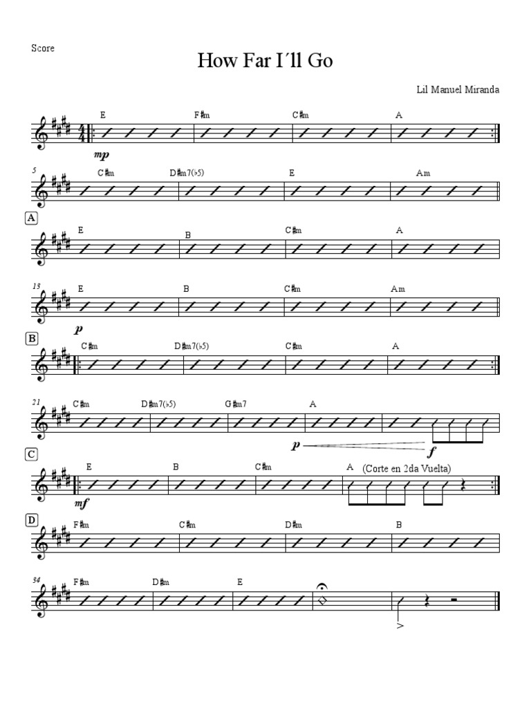 How Far Ill Go Chart | PDF