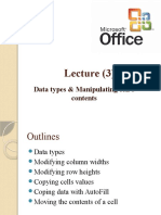 Lecture 2 Datatypes and Manipulating Cell's Contents
