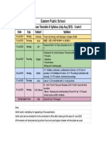 Eastern Public School: Mid Sem I Exam Timetable & Syllabus (July-Aug 2023) - Grade 6