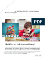 The Effects of A Lack of Parental Control - The New Generation Need More Attention - Parental Guidance Awareness Campaign