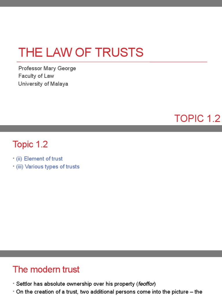 4 - Introduction To The Law of Trusts 2 | PDF | Trust Law | English ...