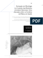 Formação em Psicologia No Contexto Das Diretrizes Curriculares Nacionais - Uma Discussão Sobre Os Cenários Da Prática em Saúde