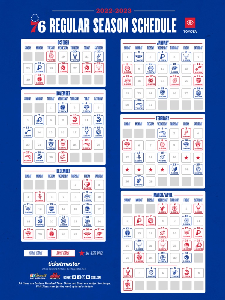 76ers 22 23 Schedule | PDF