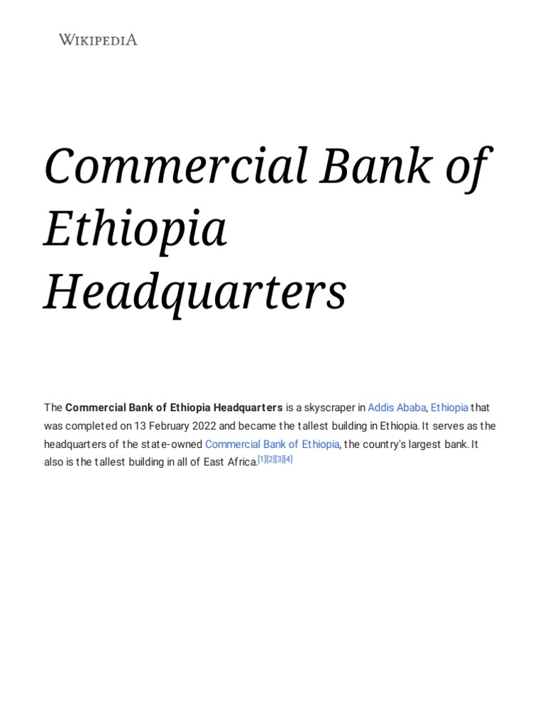COMMERCIAL BANK OF ETHIOPIA intelligence overview