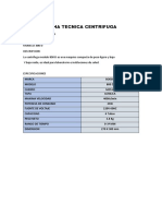 Ficha Tecnica de Centrifuga