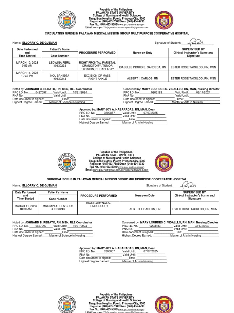 Nursing Procedures Documentation | PDF | Nursing | Medical Specialties