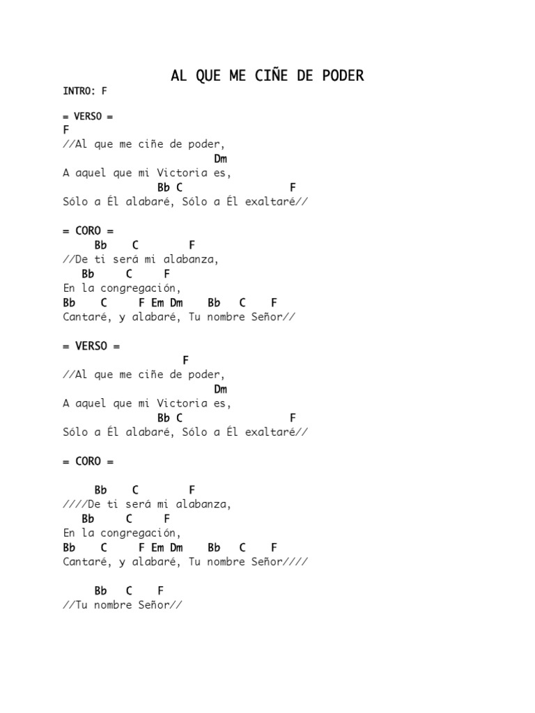 Al Que Me Ciñe de Poder (Acordes) PDF