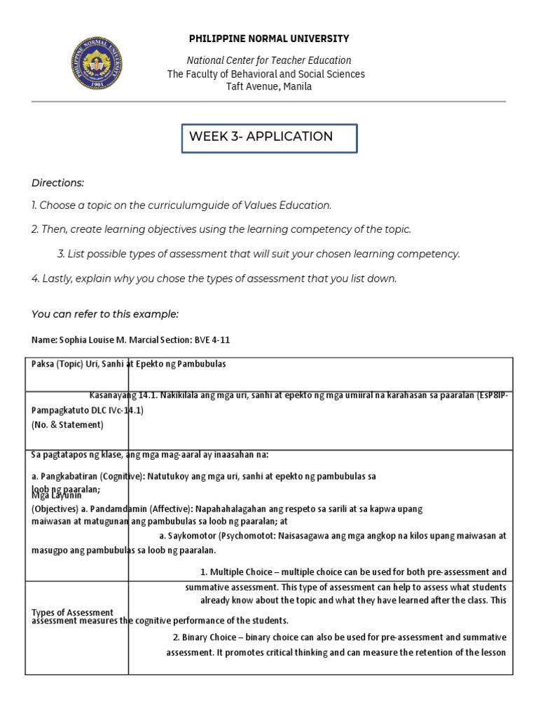 Tobias Week 3 Application | PDF | Affect (Psychology) | Learning
