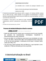 Desindustrialização e Estágios Da Economia