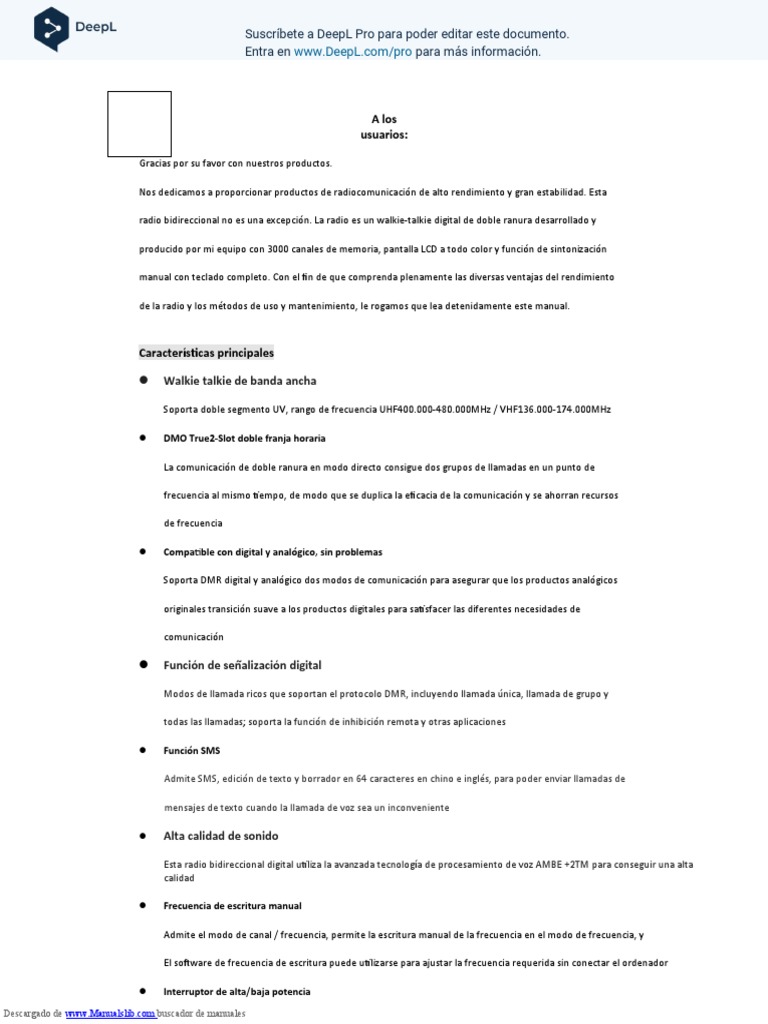 dm1701 - 1 - 1 ES | PDF | Frecuencia de radio | Cargador de batería