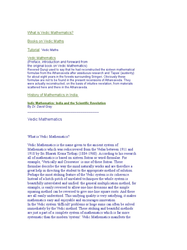 Vedic Mathematics: A Beginner's Guide | PDF | Subtraction | Equations