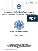 Soal Seleksi: Olimpiade Sains Tingkat Kabupaten/Kota 2019