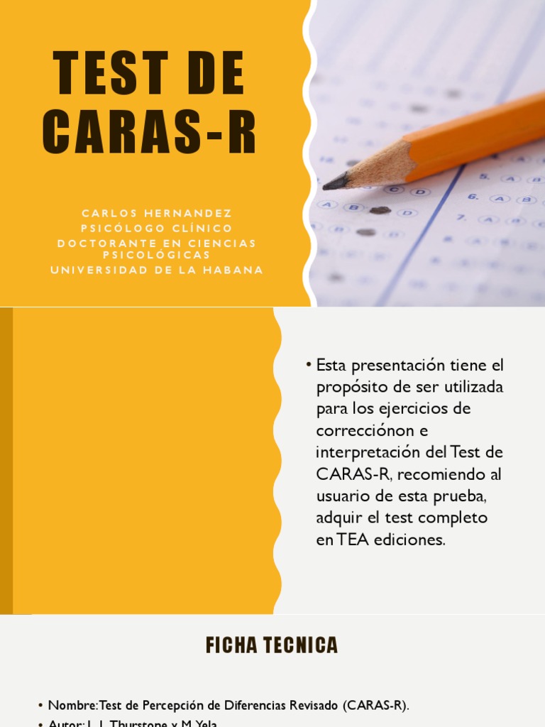 Test de Caras-R: Ficha Técnica y Uso | PDF | Ciencias del ...