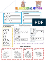 Worksheet Months, Days and Seasons