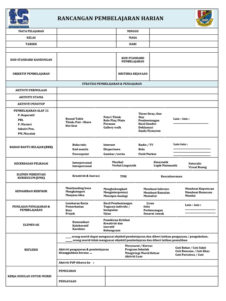Rancangan Pembelajaran Harian Terperinci | PDF