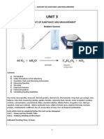Unit 3 - Amount of Substance and Measurement Student Version