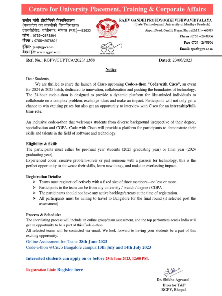 CISCO CodeEThon Notice 2024 & 2025 PDF Computing Communication