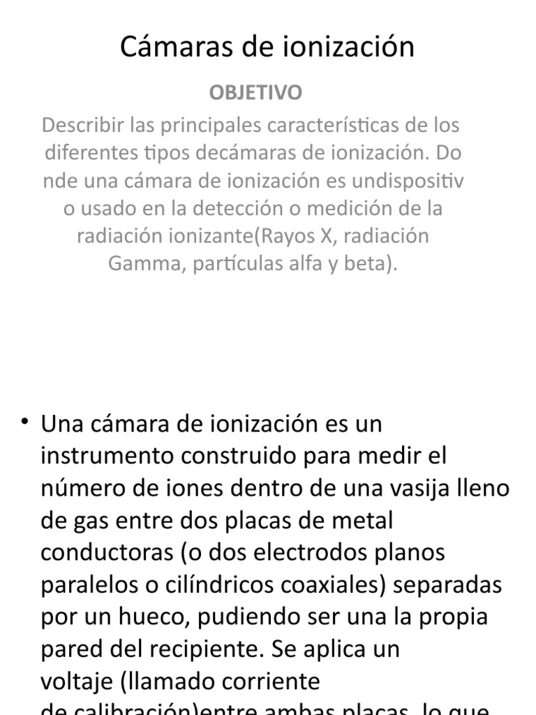 Características de Cámaras de Ionización | PDF | Ciencias fisicas ...
