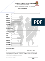 Ficha de Inscripción Del I Concurso Nacional de Marinera