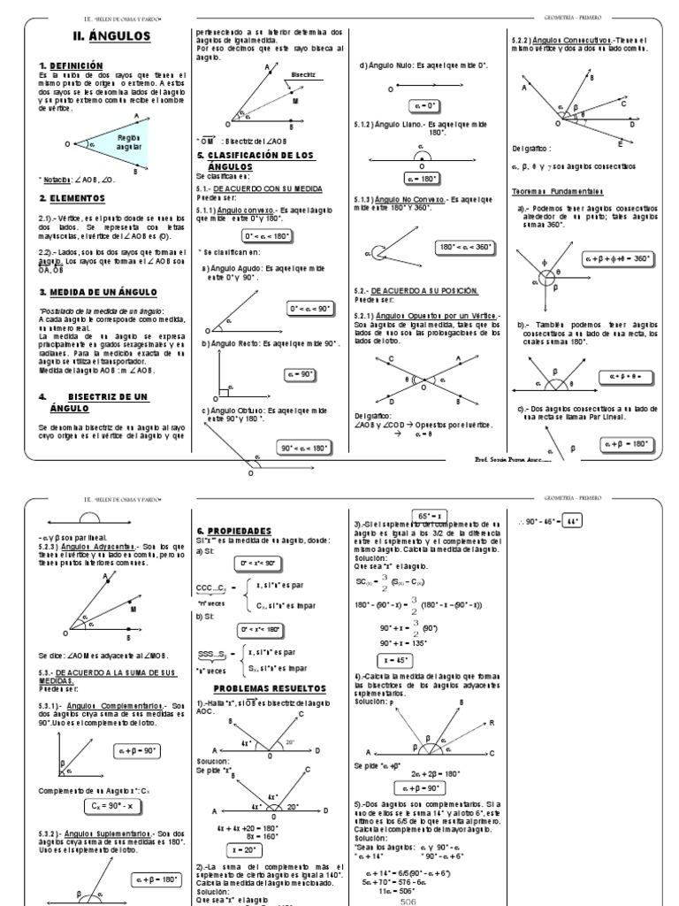 Angulos | PDF | Ángulo | Geometría