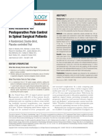 Perioperative Methadone and Ketamine For Postoperative Pain Control in Spinal Surgical Patients