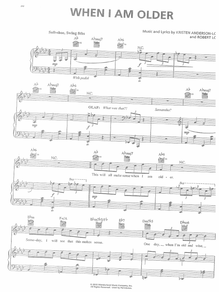 When I Am Older Frozen 2 PDF