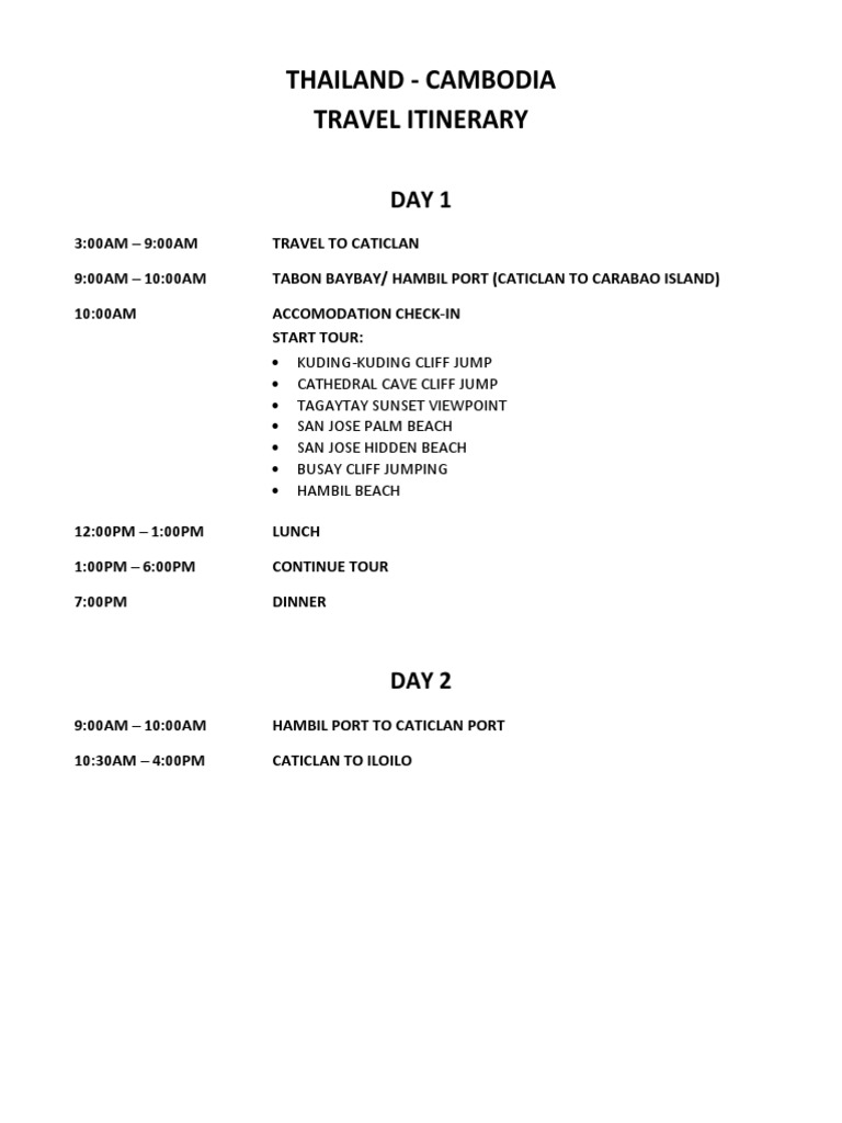 Romblon Itinerary Pdf