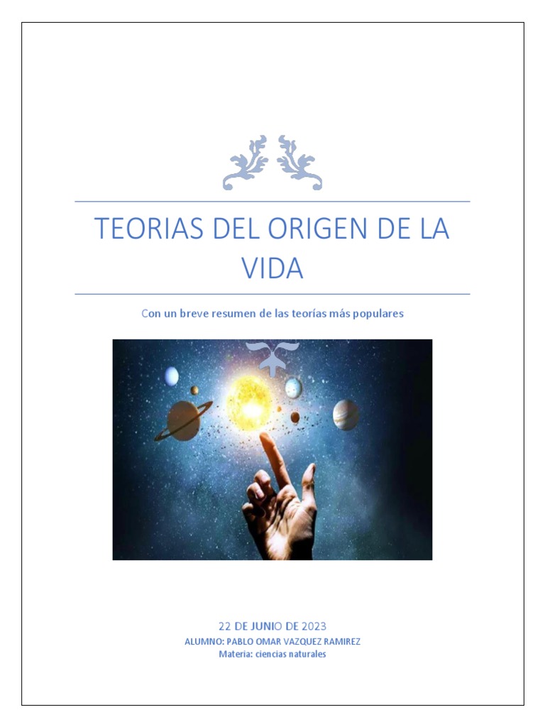 Teorías sobre el Origen de la Vida | PDF | Vida | Marte