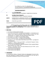 Informe Tecnico de Ordenanza Municipal - Fraccionamiento