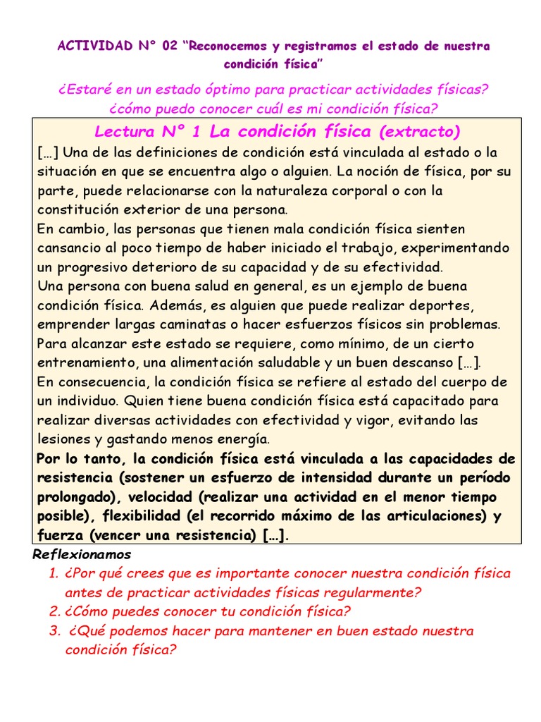 Importancia de Conocer la Condición Física | PDF