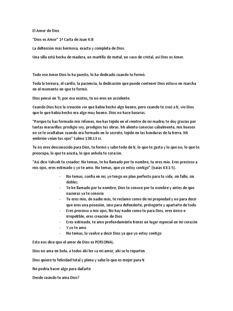 El Amor de Dios | PDF | Amor | Dios
