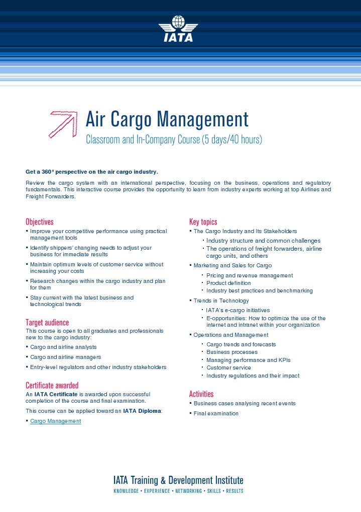 Air Cargo Management Cargo Strategic Management