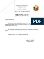 Certification Patay - Isabelo Canada