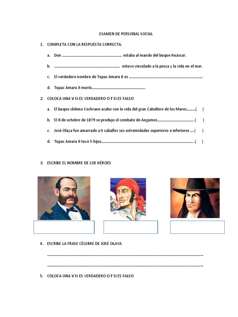 Examen de Personal Social 1er Grado | PDF | Cambio climático | Entorno ...