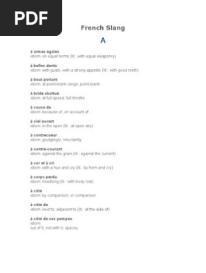 French Slang Pdf Loisirs