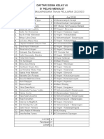 Daftar Nama Kelas Menulis 7B 22-23