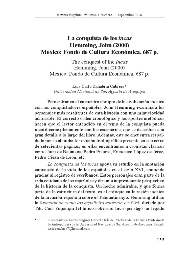 La Conquista de Los Incas | PDF | Imperio Inca